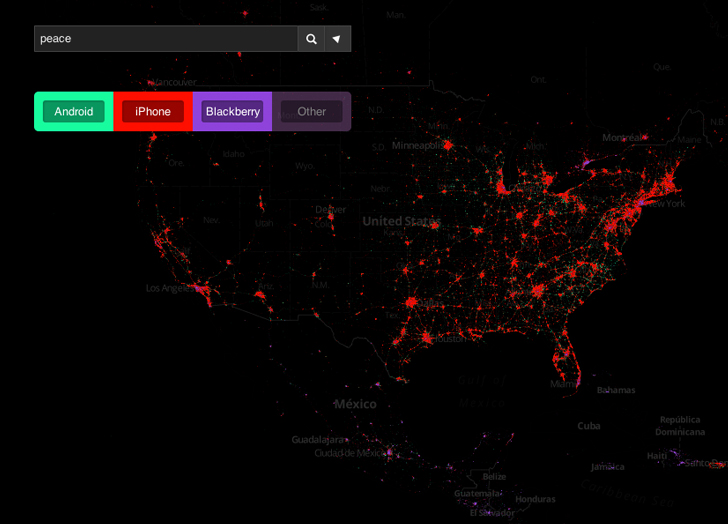 Tweets from mobile - and amazing data visualization
