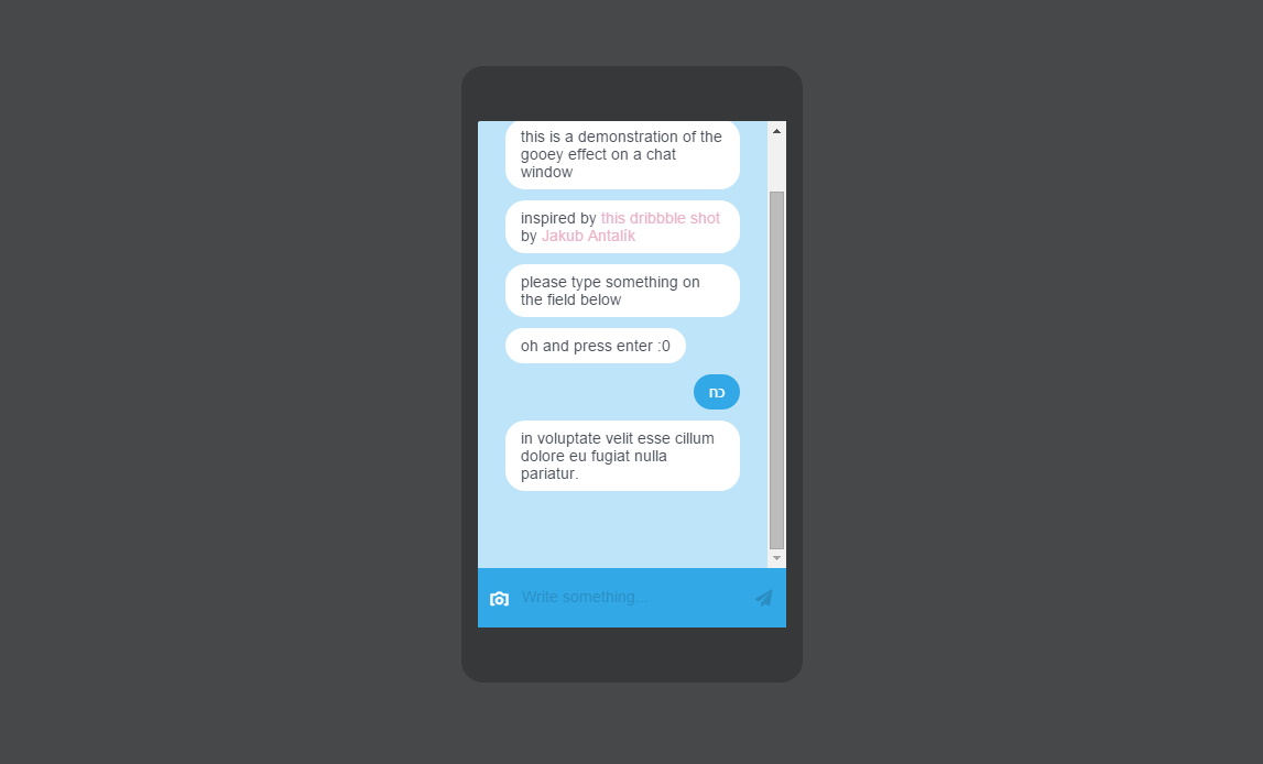 Creative Gooey Effects  Chat App