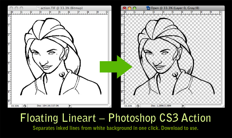 Floating Lineart PS Action